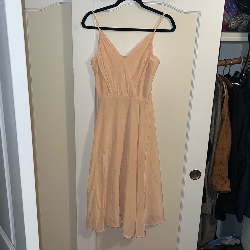 Yumi Kim Light Pink Midi Silk Dress in Size Small
